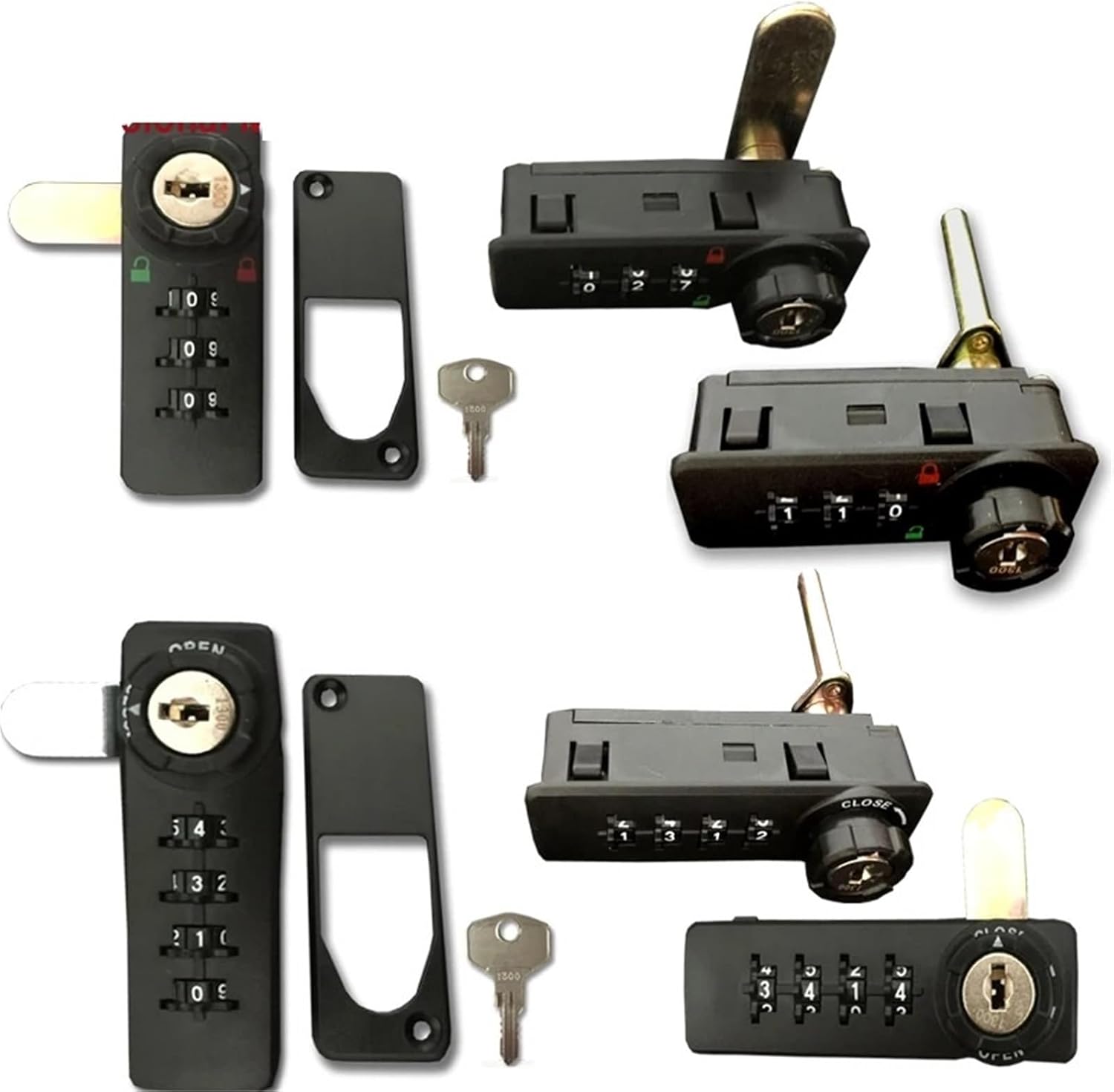 Combination Cabinet Cam Lock 3-4 Digit with Reset Key for Door School Locker Office Drawer Jewelry Box MS514 1Pcs(4H Lock BackplaneKey)