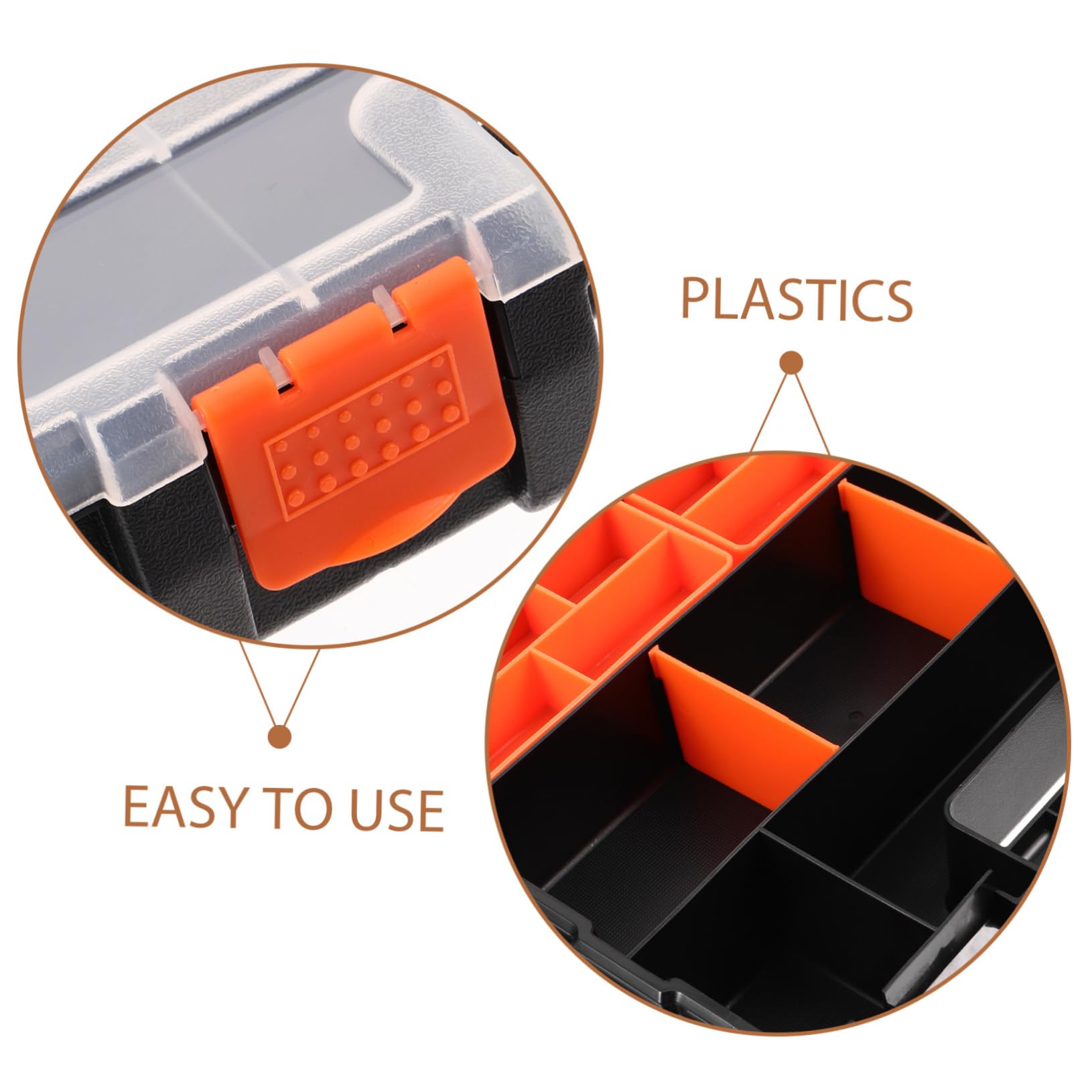Veemoon Caja Organizadora de Tornillos Compartimentos de Plástico, Fácil Transporte y Almacenamiento para Garaje, Cobertizo, Closet, Adecuado para Tornillos, Piezas Pequeñas y Componentes