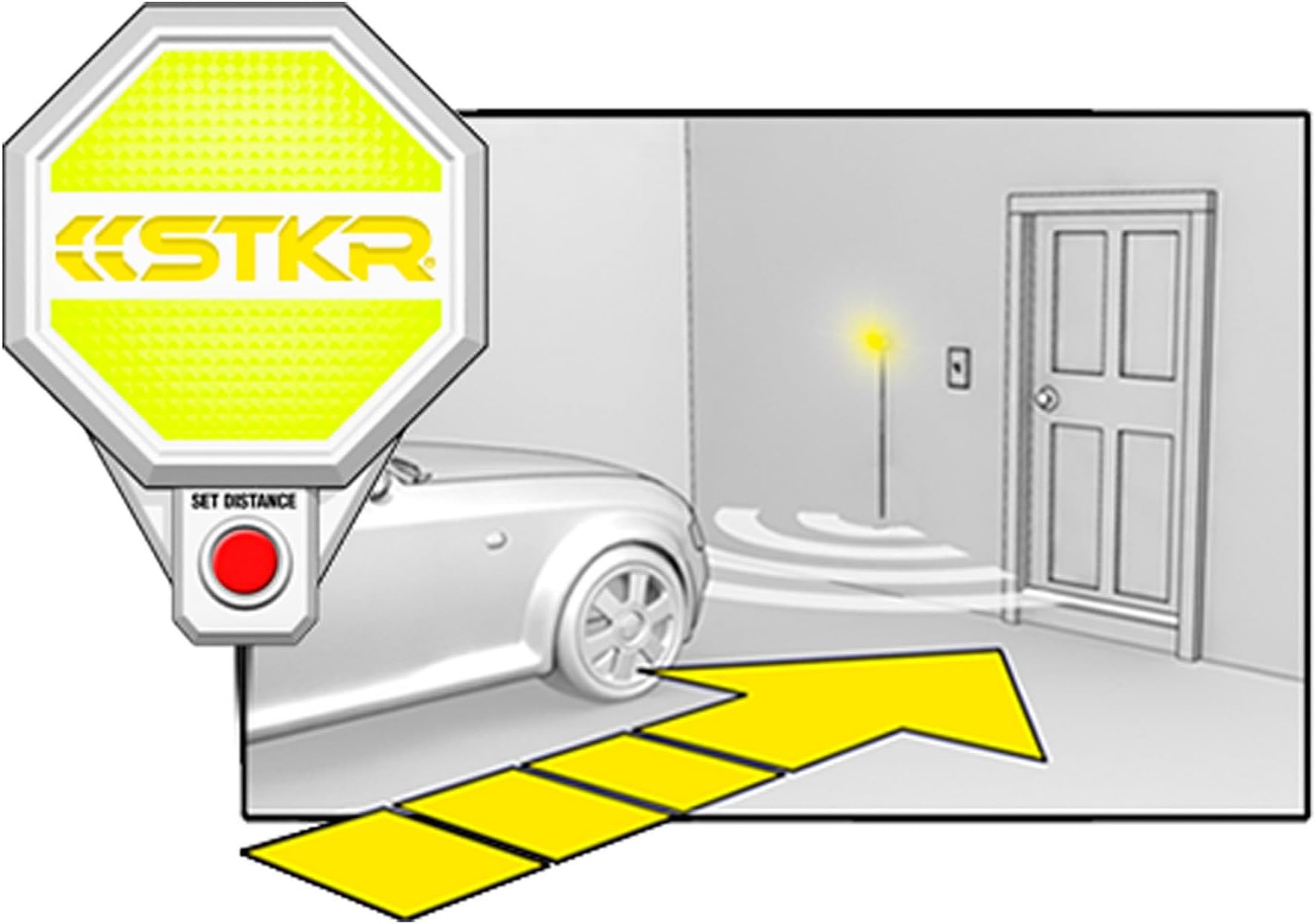 STKR Concepts 00-382 Adjustable Garage Parking Sensor Aid, White