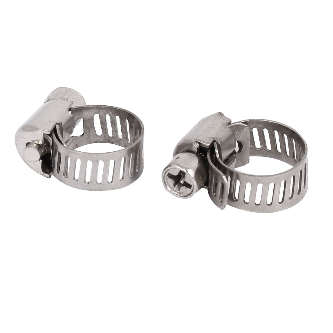 Aexit Stainless Steel Clamps Adjustable 9mm-16mm Cable Tight Clamps Pipe Hose Fitting Strap Clamps Clips 10pcs