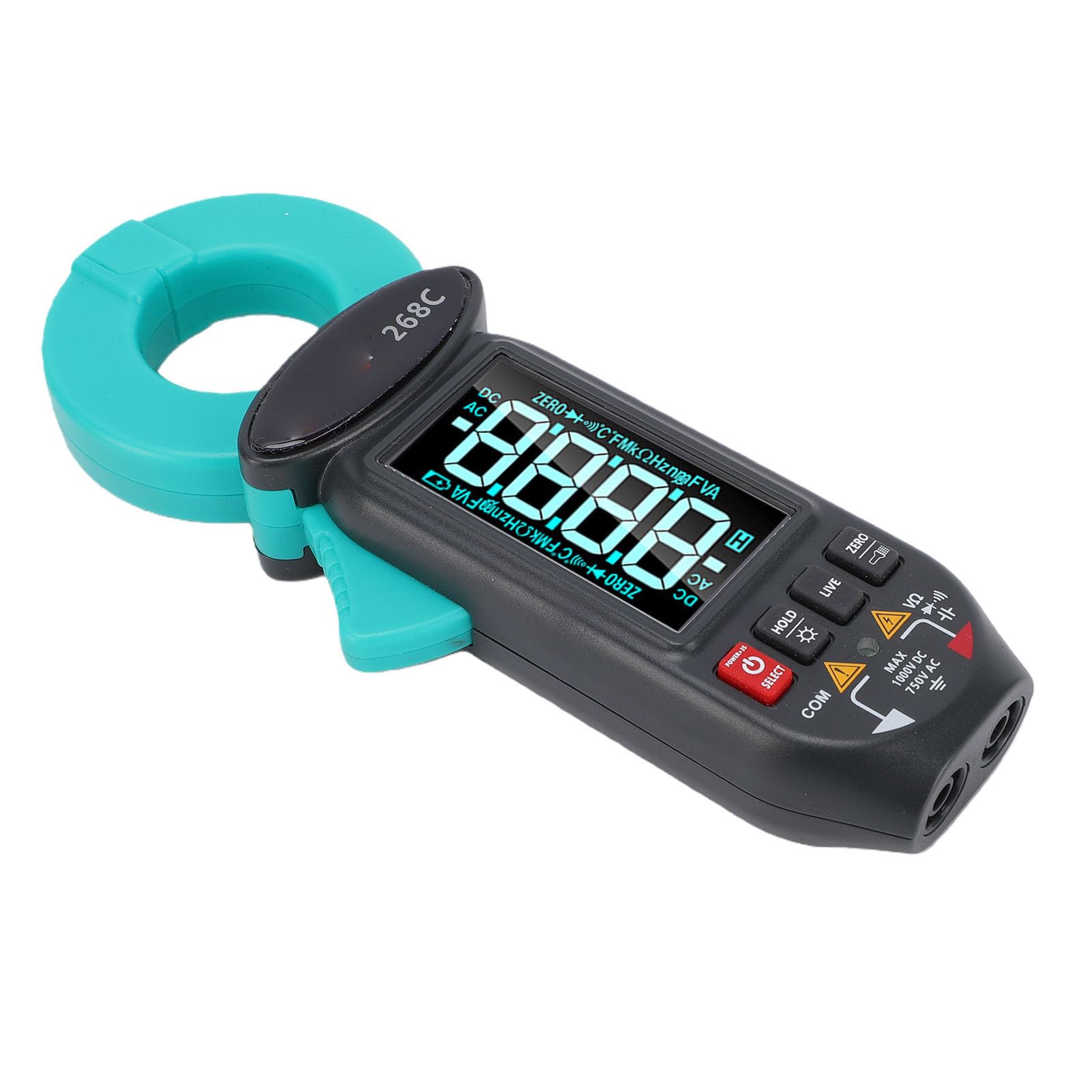 Jectse Zangenmessgerät, 5999 Counts True RMS Zangenmessgerät, 60 MA-100 A Automatischer Identifikationstester, AC-DC-Leckstrom-Spannungsprüfer für Widerstandsfrequenz-Kapazitätsdiode