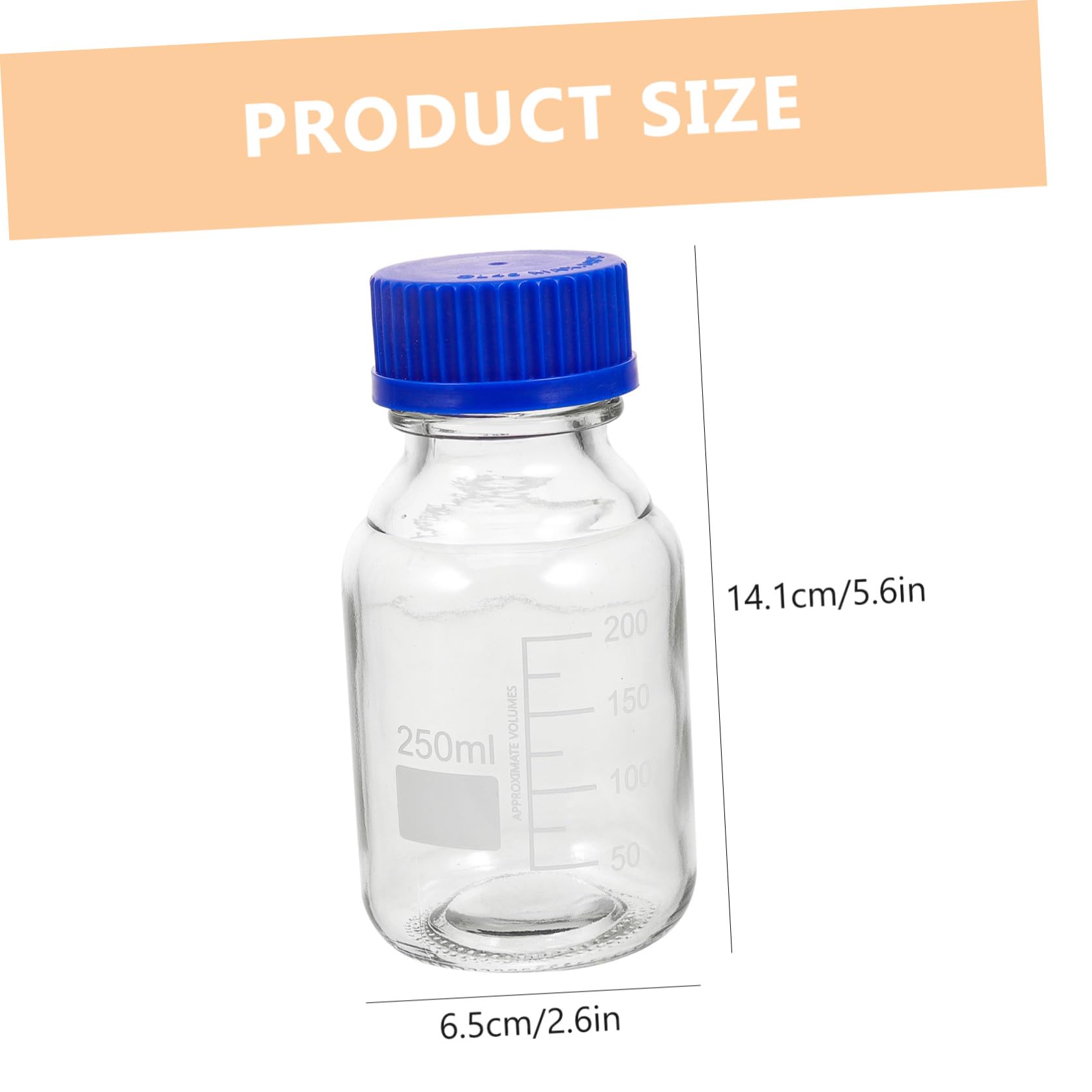 SOIMISS Bottiglie Reagenti in Vetro 250 Ml, Blu, 4 Pezzi, con Tappi a Vite, Resistenti a Urti e Cadute, per Laboratorio e Istituti Chimici