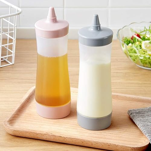 Miniatura 6 de DOITOOL 3 botellas de plástico para condimentos con tapa, botella exprimible de salsa de tomate para salsas, recipiente para aderezo para ensaladas