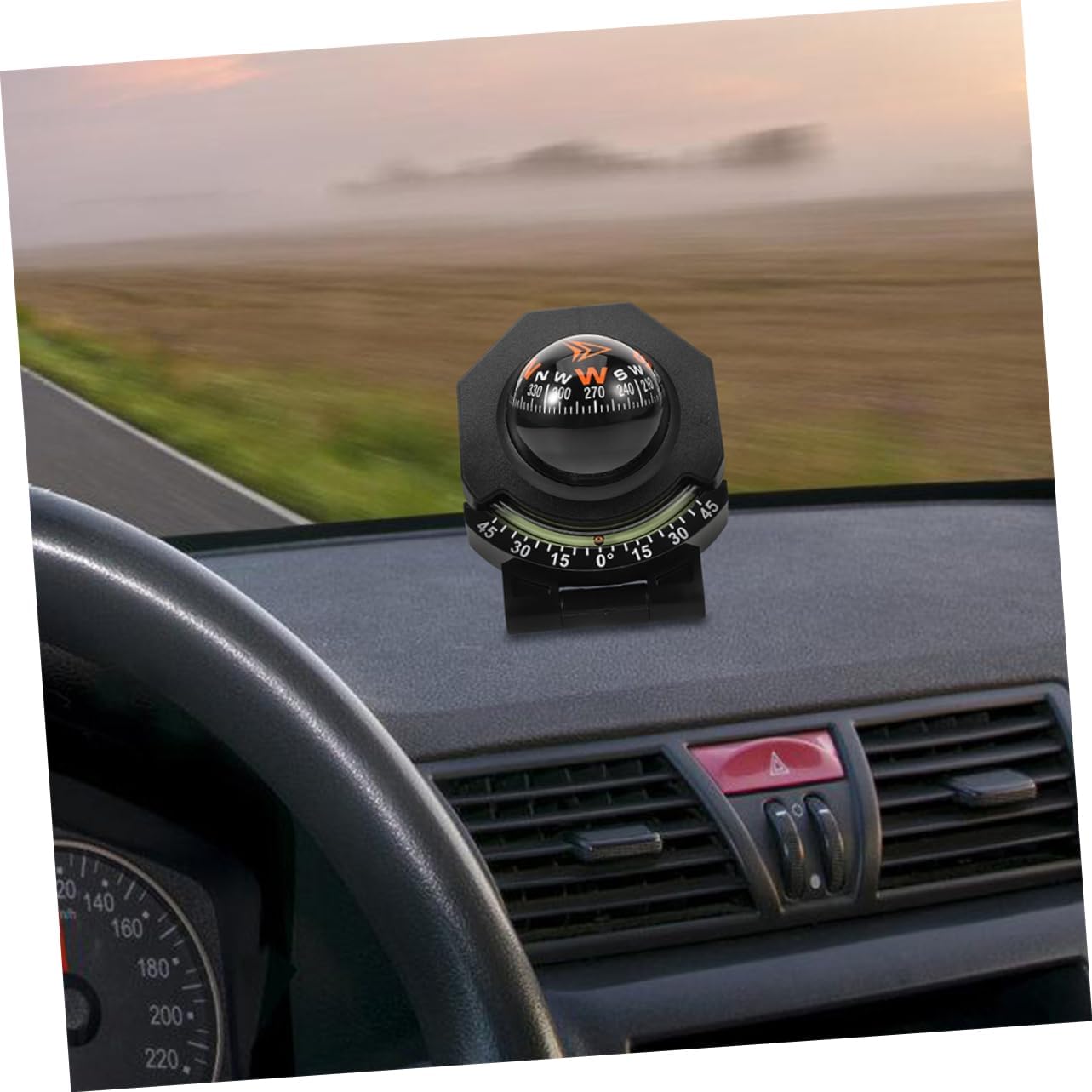 2pcs Inclinometer Auto Compass with High Precision for Vehicle Dashboard Navigation Compact Car Compass for Safe Driving and Travel for Cars Boats and Motorcycles