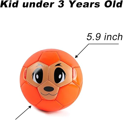 Miniatura 2 de ABAJI Balón de fútbol tamaño 2 PU superficie apretada tejido color vivo con bomba y aguja adecuado para entrenamiento práctica o regalo