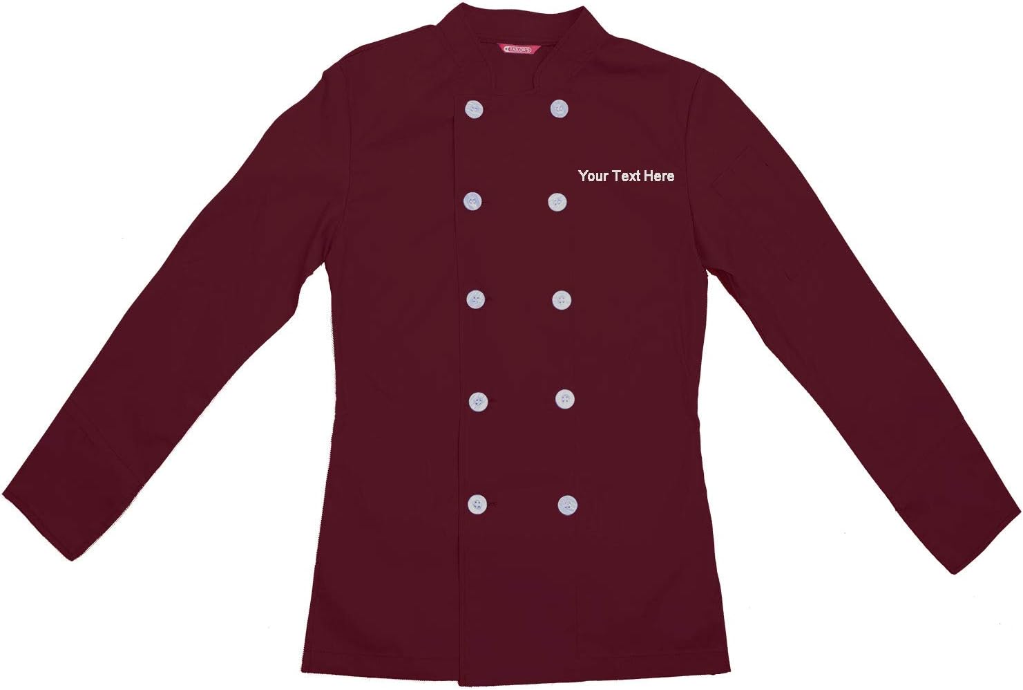 Embroidered Women's Chef Coat Chef Shirt Cook Coat Personalized with Your Text