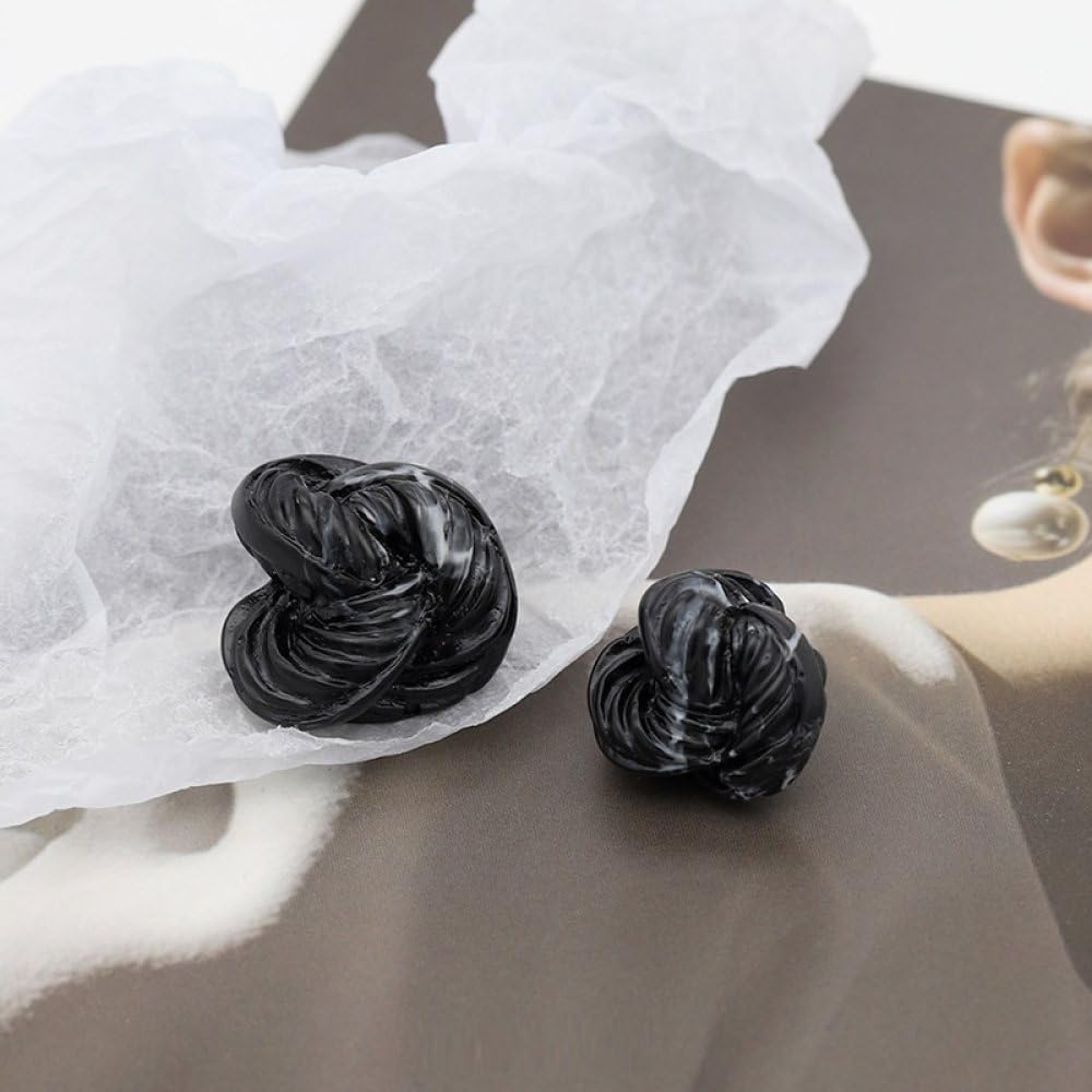 Metalowe guziki do płaszczy, 10 szt. Guzików żywicznych z metalowym trzonkiem, modny wiązany guzik na ubrania swetry rozpinane płaszcz projekty rękodzielnicze(Black,18mm)