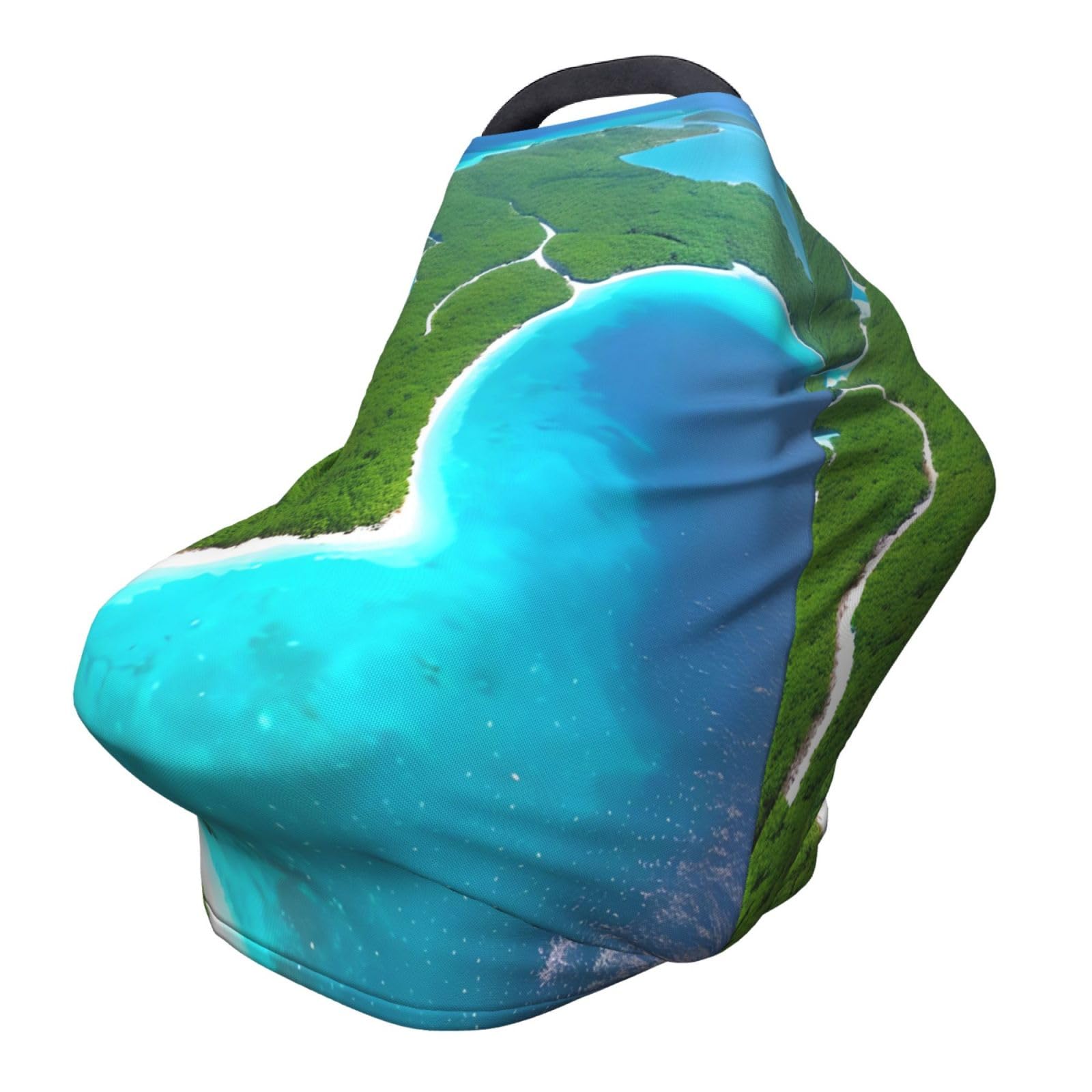 XZDHYZ an island in The ocean Versatile full-print Stroller Chair Cover/Nursing Cover, specially designed for your baby, Black