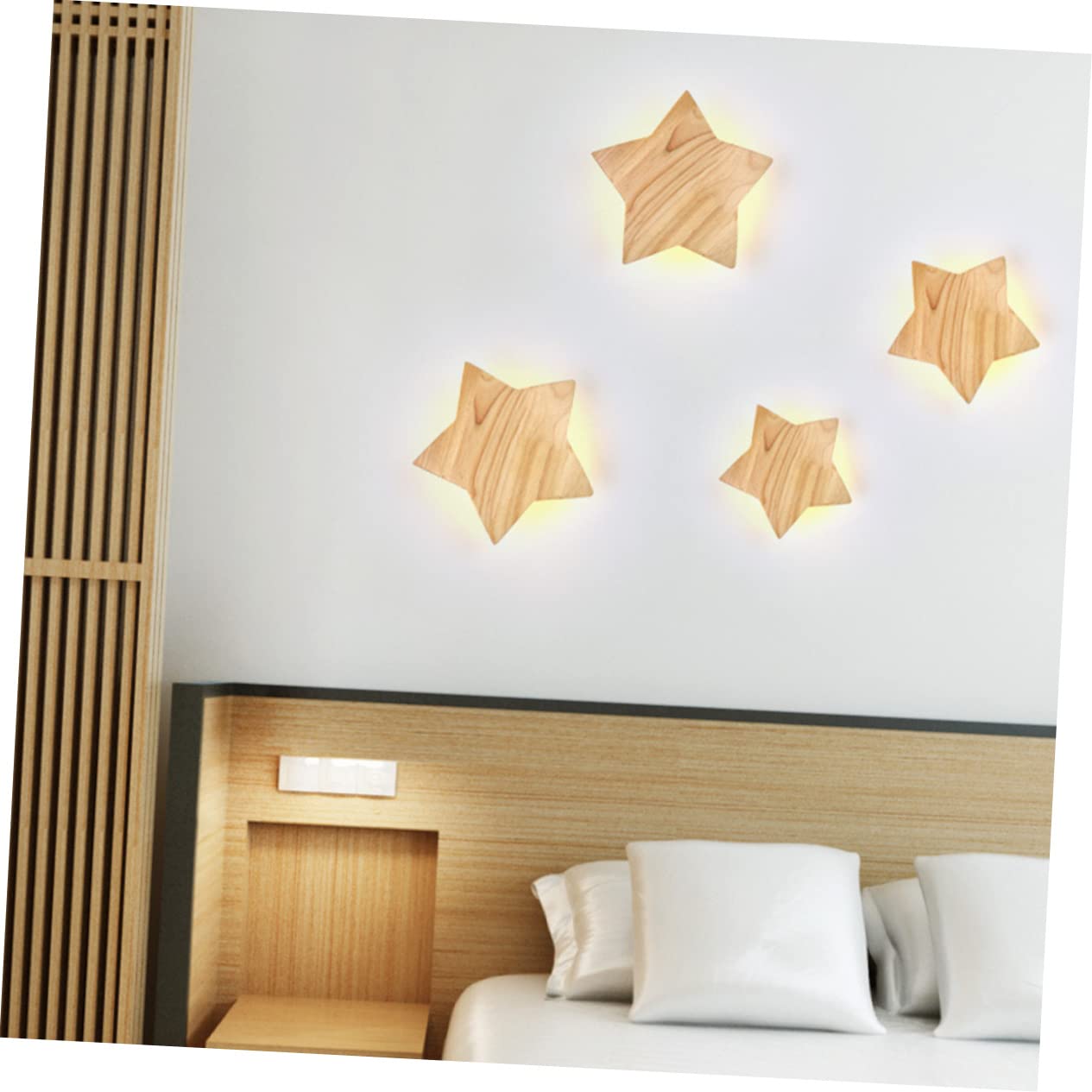 Artibetter 9w Lámpara Led Infantil Decorativa Madera Natural Luz Cálida Dormitorio Sala Estar Pasillo
