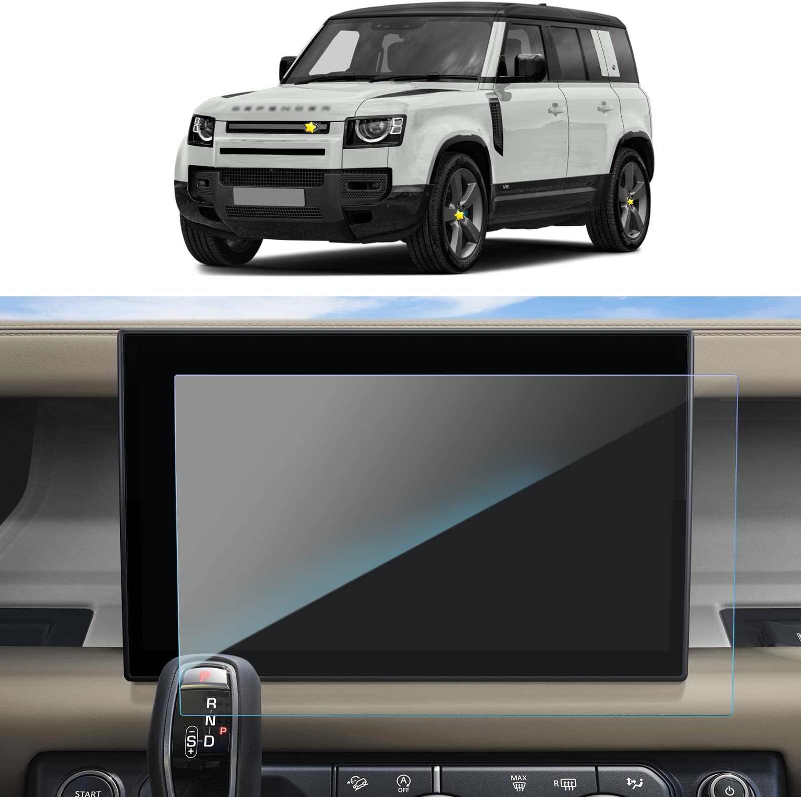 SKTU 2024 2025 Defender Accessories Screen Protector for 2023 2024 2025 Land Rover Defender 11.4 Inch Navigation Screen[Tempered Glass, HD Clear]