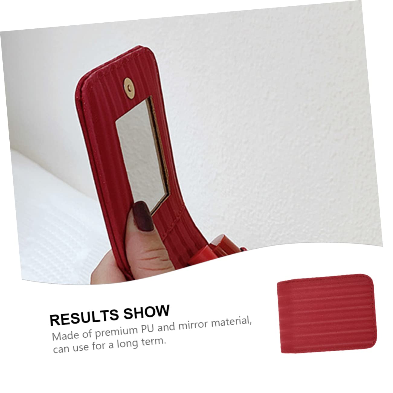 FRCOLOR 3 Pz mini borsa per rossetto makeup bag make up bag borsa cosmetici kit make up per rossetto femminile portamonete astuccio per del pu rosso