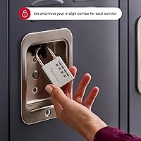 Vista 4 de Master Lock Candado de Combinación Programable, Paquete de 4, Plateado 643EC4