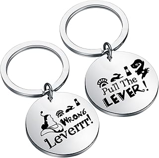 Yzma And Kronk Movie Set Keychain Kuzco Llama Fans Gifts Wrong Leverrr Pull The Lever Jewelry For Friend Family