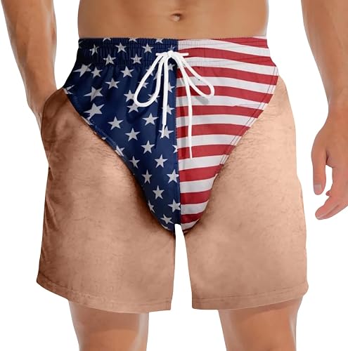 Funny Swim Trunks for Men Novelty Hairy Leg Pattern Beach Shorts Quick Dry