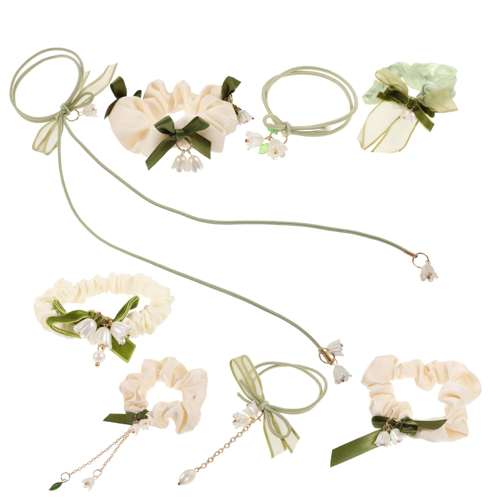 MAGICLULU 40 Piezas Flor De Lirio Del Valle Corbata Para El Cabello Pulsera Lazos Para El Cabello Coleteros Para Niñas Lazos Para El Cabello Para Mujeres Cuerdas Para El Cabello Accesorios