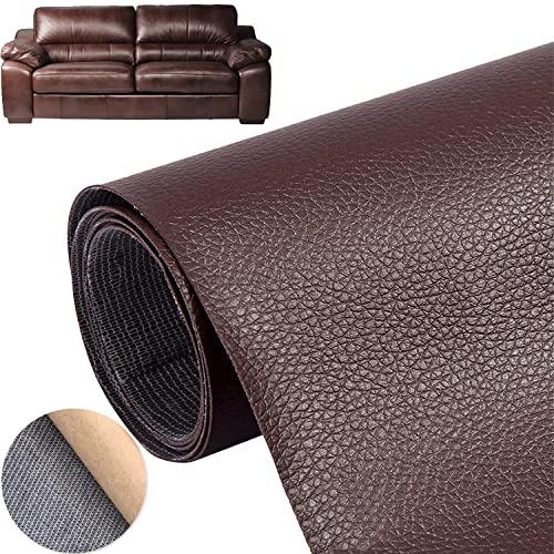 Bestevery - Leather Repair Patch, Autocollant Pour Réparation Canapé, Cuir Adhesif Reparation Canapé, Patch Cuir Autocollant, pour Canapés, Meubles, Sièges Auto, 50 x 137 CM (Marron Foncé)