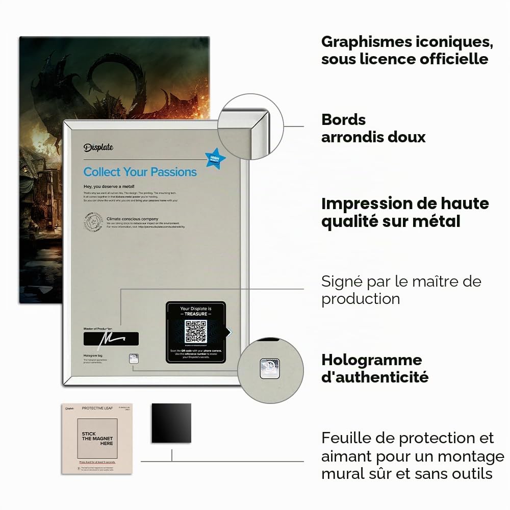 Displate Affiche Métallique Le Seigneur des Anneaux - Middle-Earth - The Hobbit Battle of the Five Armies - Déco Maison Chambre - Cadeau - Decoration Murale Salon Metal Poster 32 cm x 45 cm