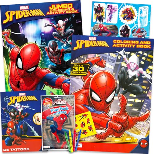 Spiderman Coloring Books for Kids 3-5 - 3pk Marvel Activity Sticker Bundle