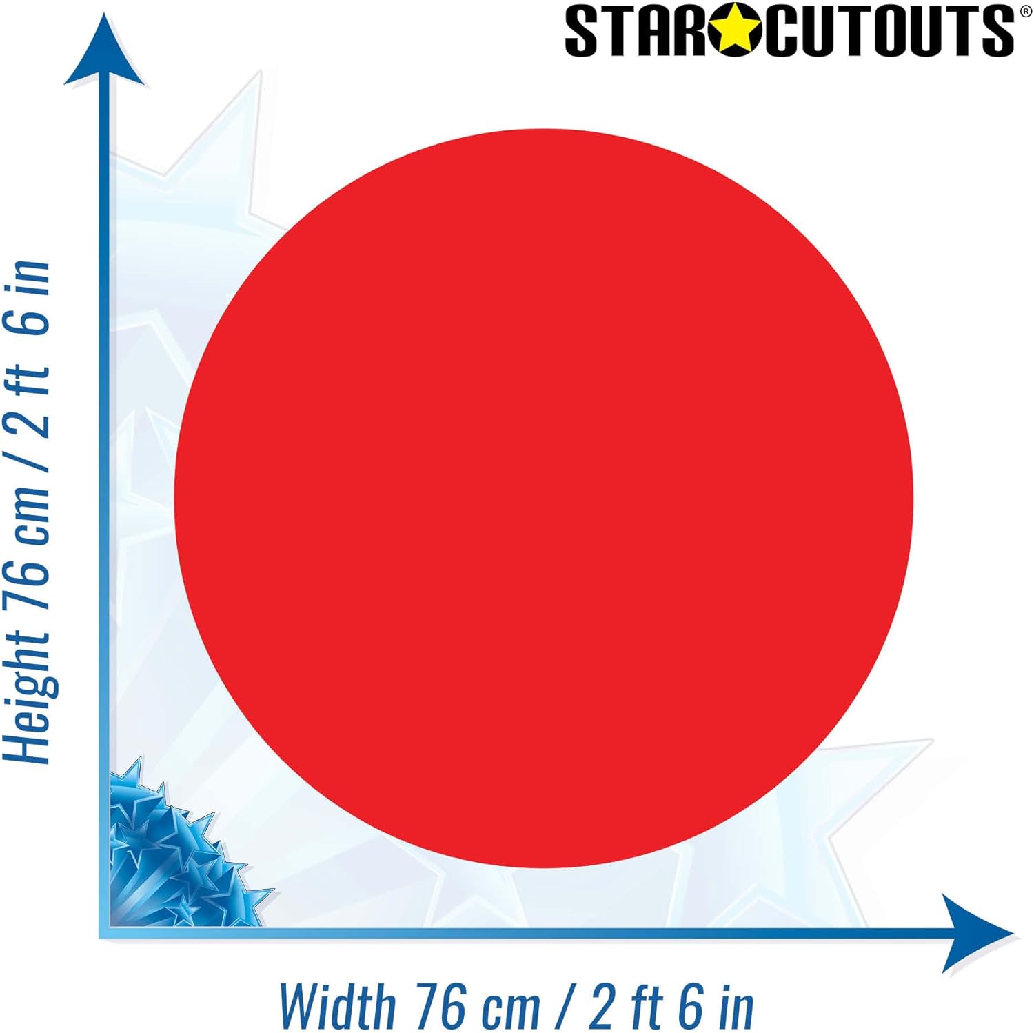 Star Cutouts SC5000-c-m-008 Plain Medium Cardboard Circle - Primary Red Height 76 cm Width 76 cm - Ideal DIY Craft Decoration for Birthday, Wedding, Anniversary etc