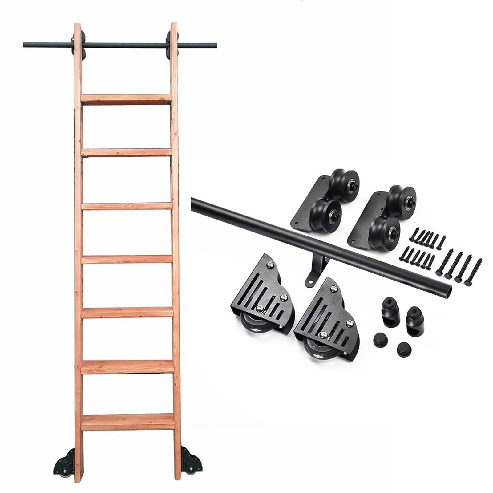 Kit rail pour échelle coulissante de 500 cm avec roues à frein