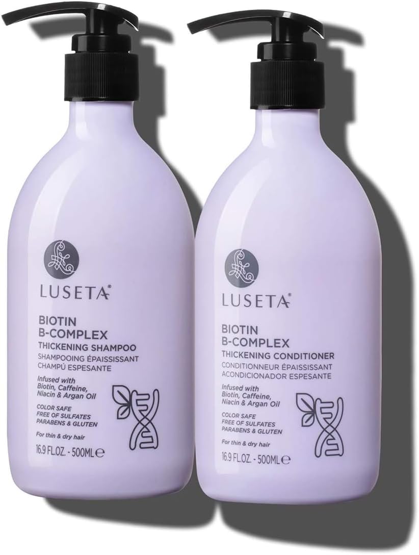 Luseta Biotin B-Complex Shampoo & Conditioner Set for Hair Growth and Strengthener – Hair Loss Treatment for Thinning Hair With Biotin Caffein and Argan Oil for Men & Women – All Hair Types 2 x 500ml