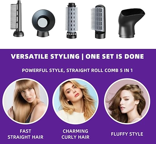 Miniatura 4 de Secador de pelo 5 en 1  2000 W de alta velocidad sin escobillas motor negativo secador de pelo para secado rápido, secadores de pelo de bajo ruido