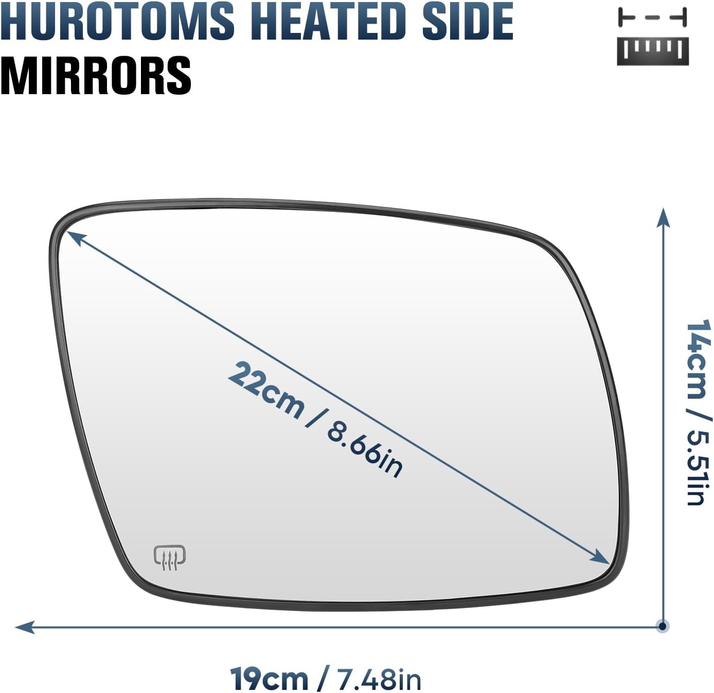 Driver Left & Passenger Right Side Mirror Glass Fit for Dodge Journey 2009-2018 Heated Rear View Mirrors with Back Plate Replace for 68045692AA 68045690AA 68045693AA