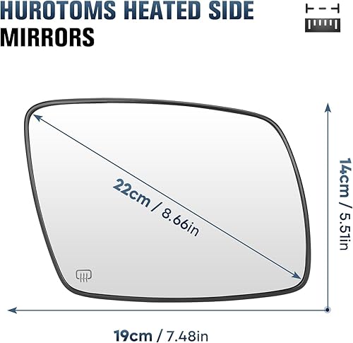 Miniatura 2 de 1 par de espejos laterales para Dodge Journey 2009-2018, espejos retrovisores calefactables con placa trasera, repuesto para 68045692AA 68045690AA