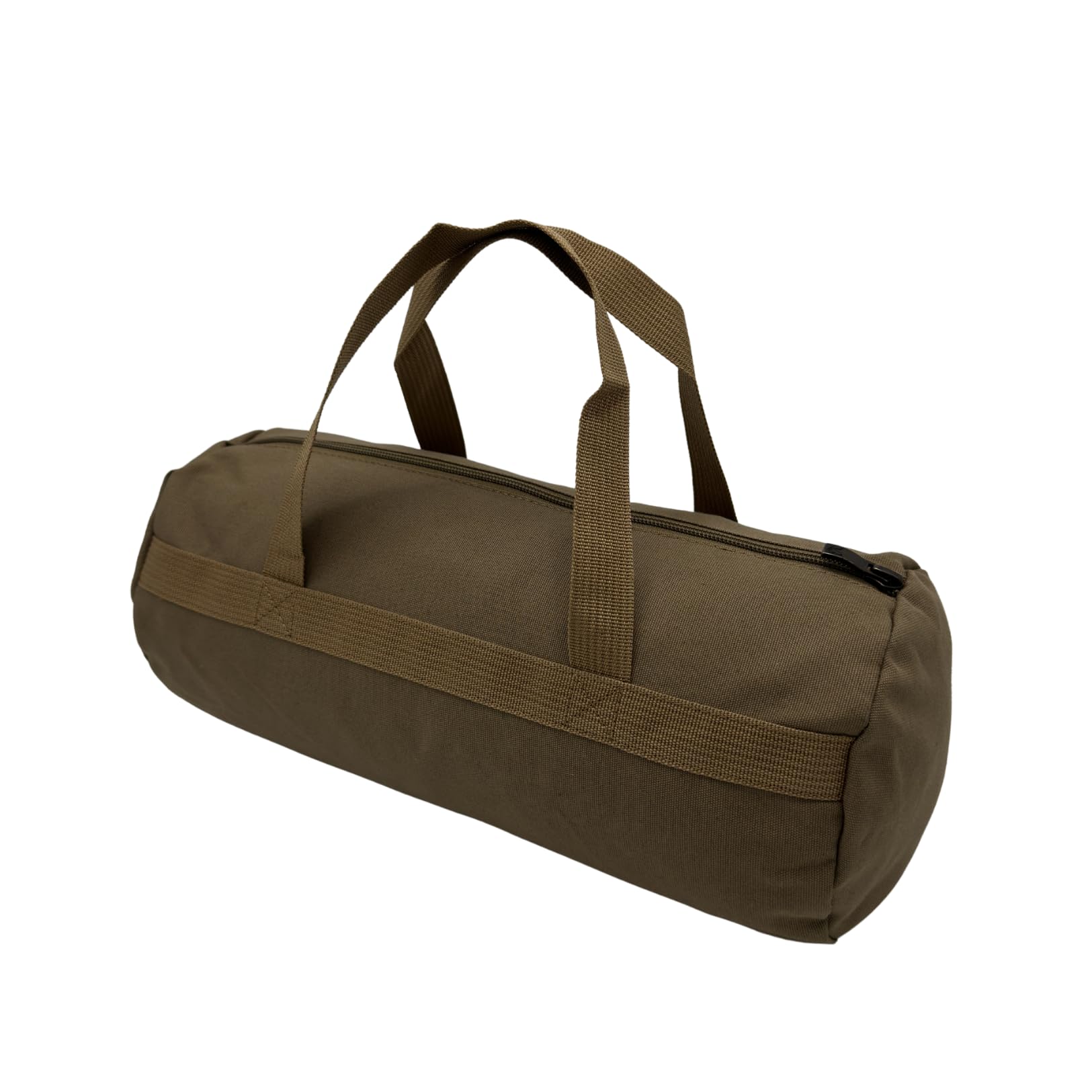 Premium Heavy Duty Canvas Tool Bag-Small Cylindrical Duffle Design for Essential Hand Tools-Durable Construction with Reinforcement-Wide Mouth for Easy Access (Light Brown)
