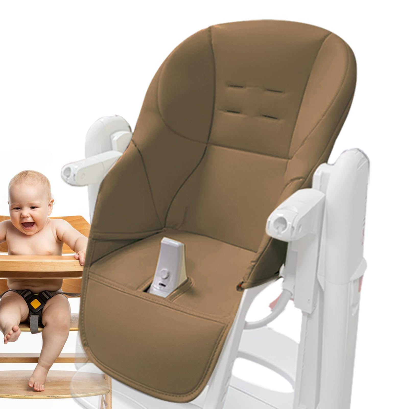 Housse Chaise Haute Pour Bébé, Housse De Coussin Pour Chaise Haute, Coussins Chaise Salle À Manger En Cuir PU, Confortable Housse De Siège Rembourrée Multifonctionnelle Pour Bébés