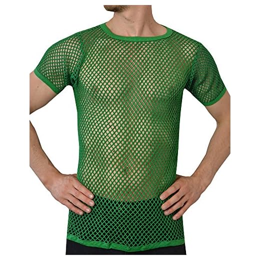 Crystal Män 100 % bomull nät fisknät kortärmad t-shirt