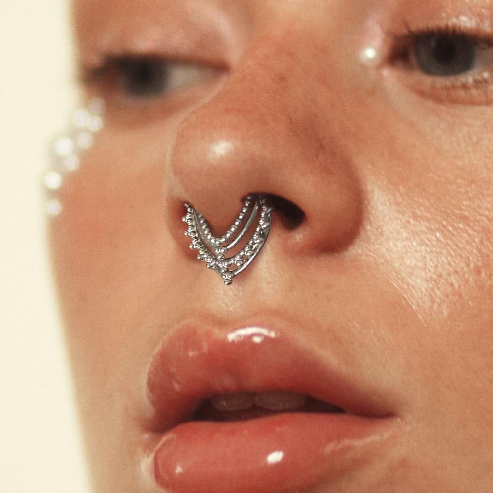 Septum rings hoops,1pc 16G/8mm Nose Ring Surgical Stainless Steel snake Jewelry Clicker Cartilage Earring Hinged Segment Daith Piercing Gold/Silver