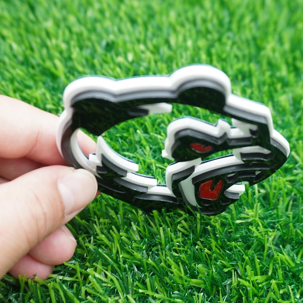 Pair Set Angry Panda Emblems 3D Badge Customized Decal Sticker Fit for Universal Car Truck Motorcycles (Black White Red)