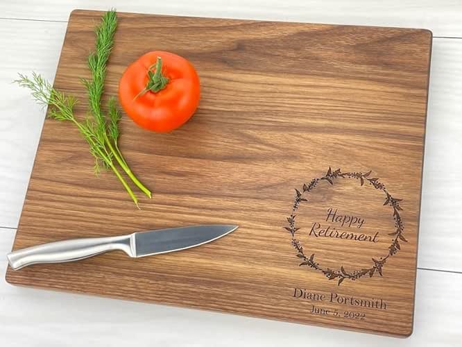 Personalized Cutting Board, Engraved Cutting Board, Simple Retirement Gift Design