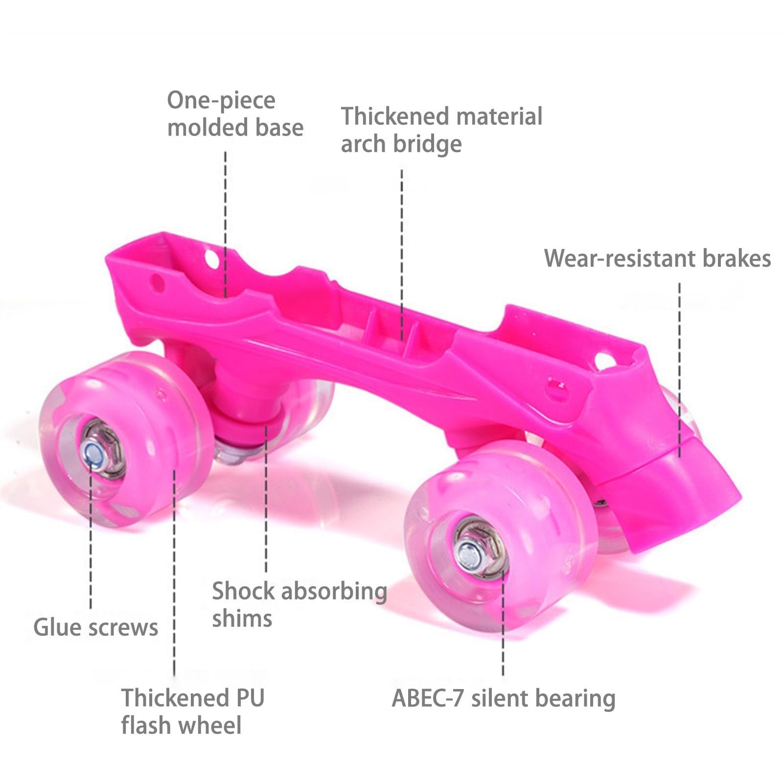 Roller Enfant à Double Rangée pour Filles Et Garçons Et Adultes avec Roues Lumineuses, à Quatre Roues Débutants Patin A Roulette pour L'Intérieur Et L'extérieur