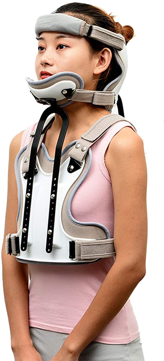 Ortesis Ajustable Cervical Torácica Halo Brace Cabeza Cuello Pecho Ortesis torácica Fijación de fracturas Vértebra Cervical Rehabilitación Soporte Gris