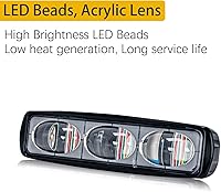 Vista 4 de Luz de advertencia de montacargas de alto brillo de 3 lentes, luz LED roja de seguridad para carretilla elevadora, 30 W CC 12 V-100 V, haz ajustable