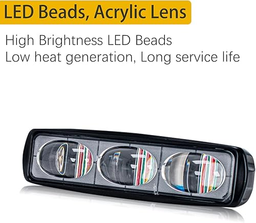 Miniatura 4 de Luz de advertencia de montacargas de alto brillo de 3 lentes, luz LED roja de seguridad para carretilla elevadora, 30 W CC 12 V-100 V, haz ajustable