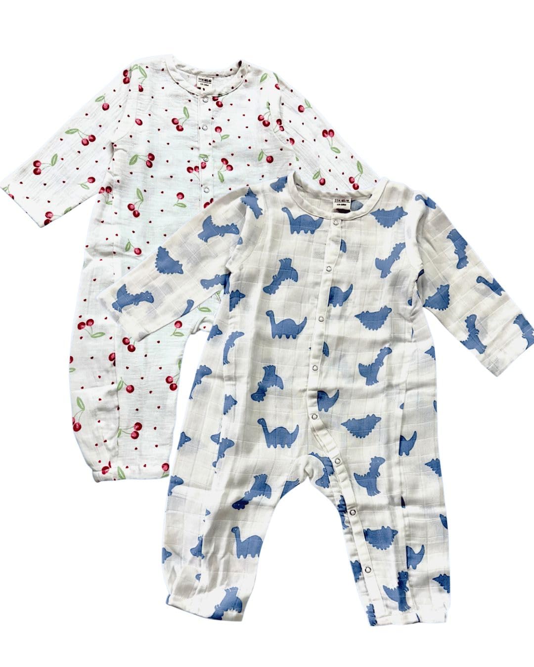 Tokabear Organic Cotton Muslin Snap Up Rompers -Combo of 2