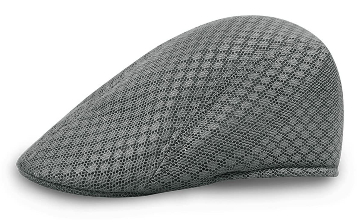 Rayson Czapka z daszkiem oddychająca letnia siateczka czapka golfowa Newsboy -hüte Mesh Flat Enkerbill czapka Casual Cap Hollow Mesh czapka Barette Cap, szary, jeden rozmiar