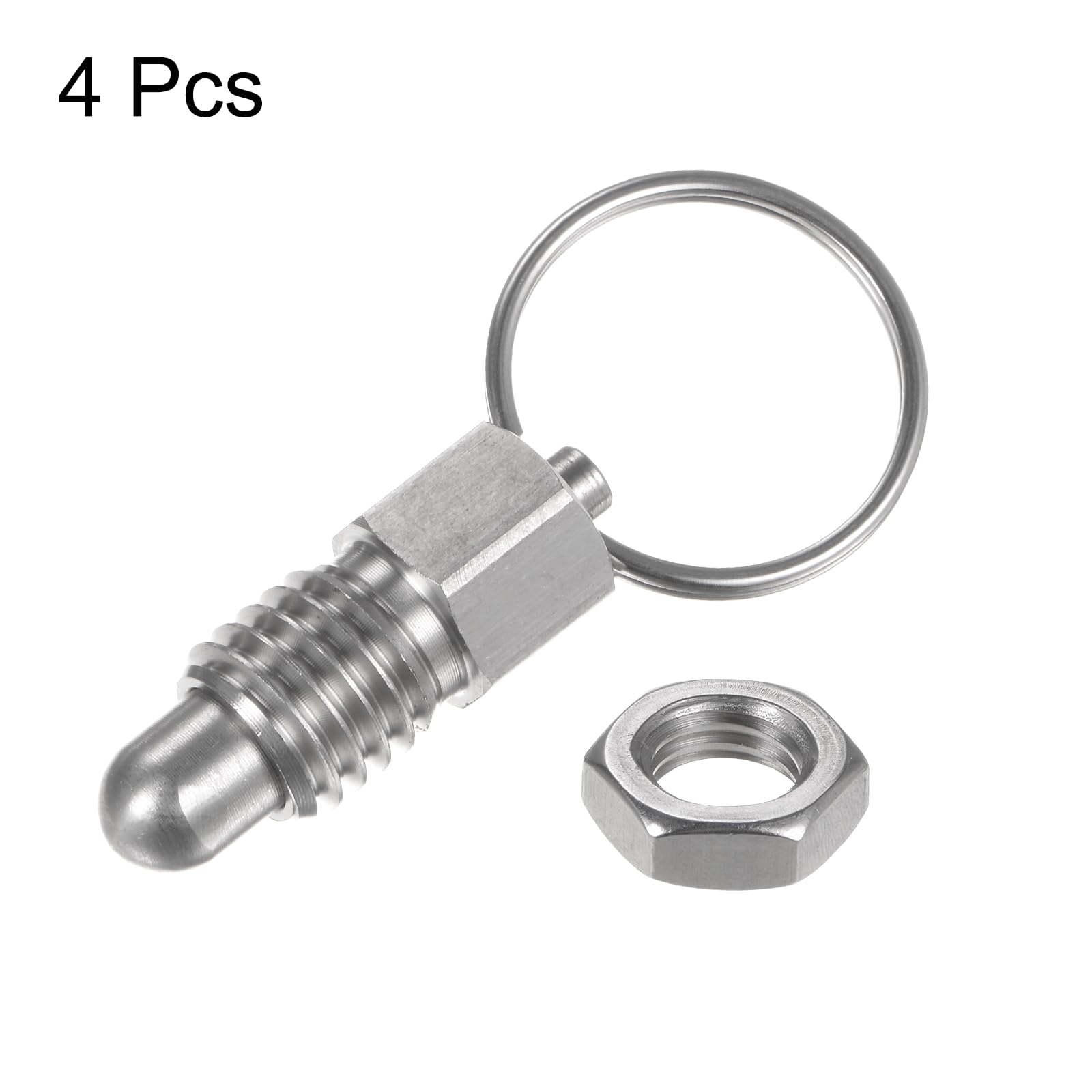 QUARKZMAN 3 Piezas Pasador de Resorte con Anillo de Extracción M12*1.75 Longitud 0.51" Pasador Diámetro 8Mm Cabeza Redonda Acero Inoxidable Pasador de Índice Retráctil Sin Bloqueo