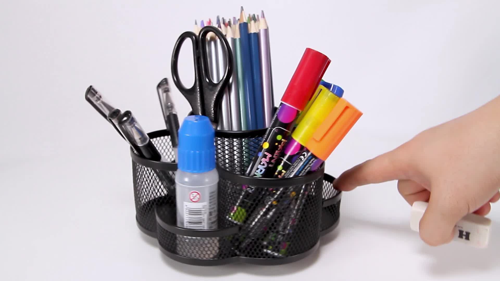 Organisateur De Bureau En Maille, Porte-stylo Multifonctionnel, Organisateur De Papeterie De Bureau, Support De Rangement Pour Fournitures Artistiques D'école, De Bureau Et De Maison