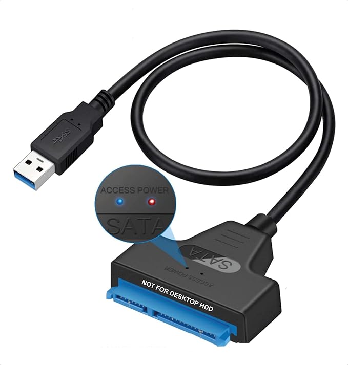 XIKKART USB 3.0 to 2.5" SATA III Hard Drive Adapter 0.5 M Long Cable w/UASP - SATA to USB 3.0 Converter for SSD/HDD - Hard Drive Adapter Cable - 50 cm - new ASM225CM Chipset - 2.5 inch HDD (USB 3.0)