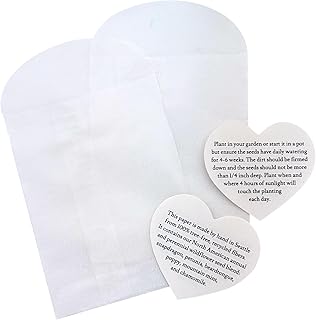 50 Set of Heart Planting Guide with Glassine Envelopes – Perfect for See...