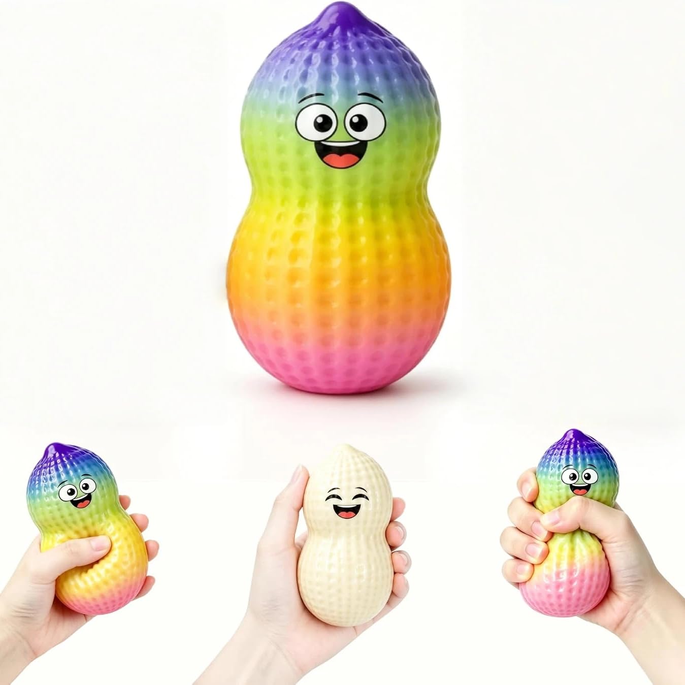 Squishy Cubes Rainbow Peanut Squishy Funny Crunchy Peanut Squishy Jumbo Rainbow Squishes