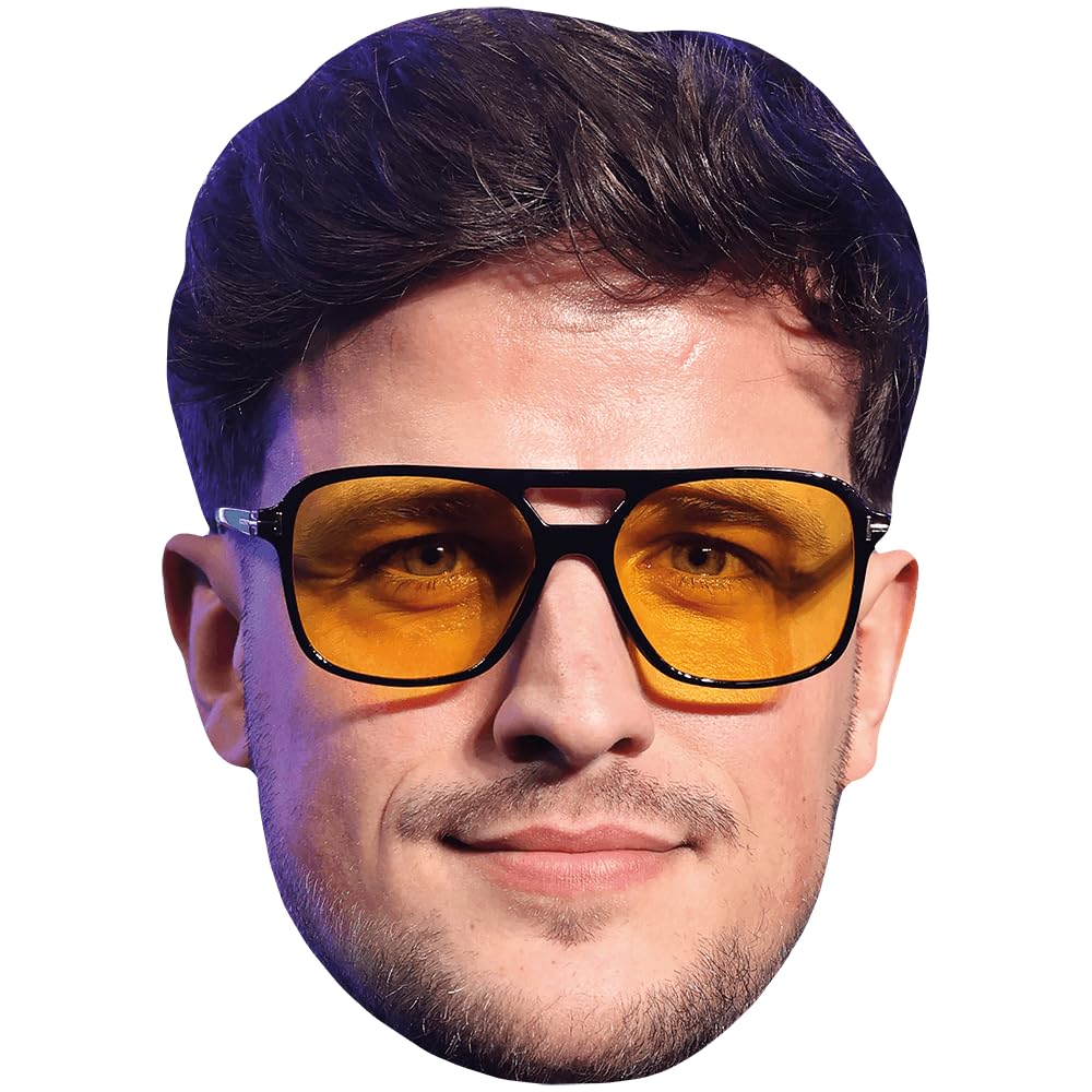 Luca Bish (Glasses) Celebrity Mask, Flat Card Face, Fancy Dress Mask