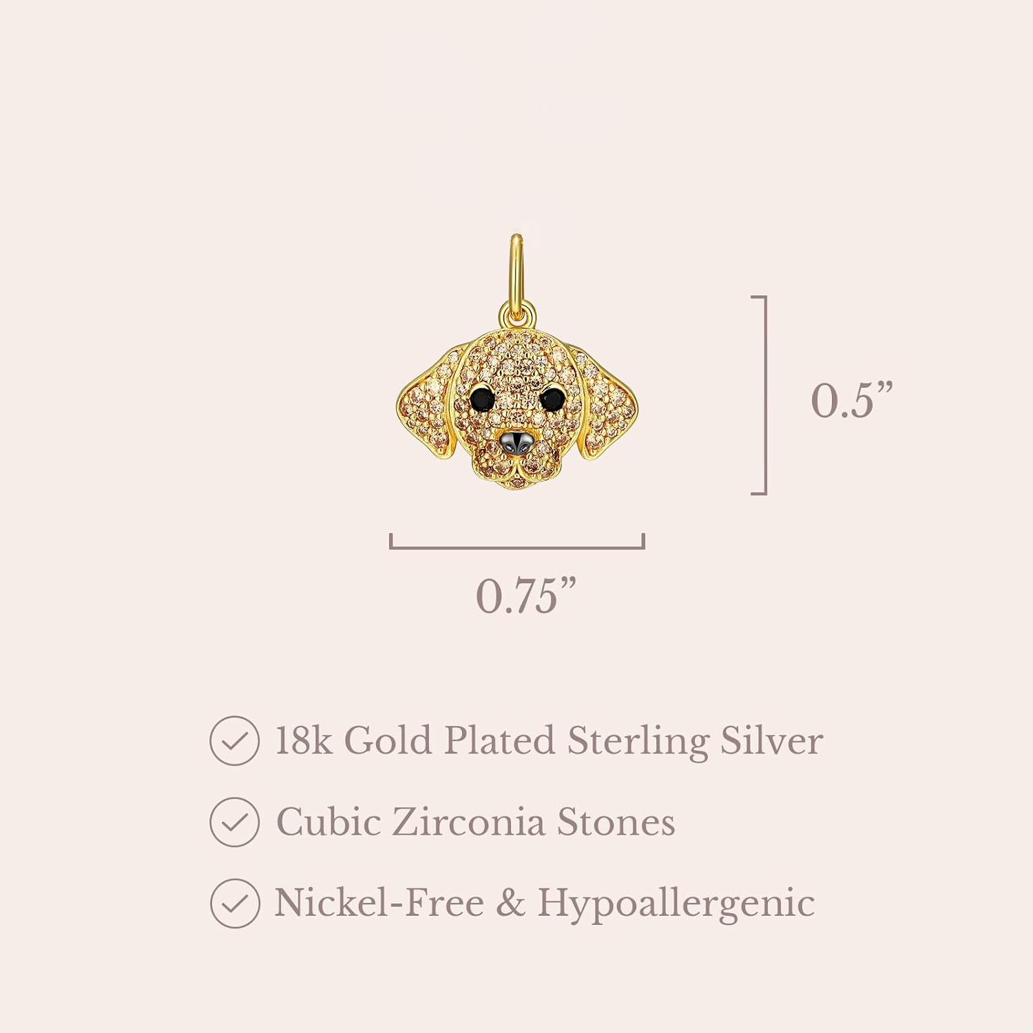 SCAMPER & CO Dog Breed Cubic Zirconia Puppy Charm Pendant Necklaces for Women - Genuine Gemstones 18K Yellow Gold or Rhodium Plated Sterling Silver Necklace, Easy Closure Rope Chain 18 to 20 inch - Image 3