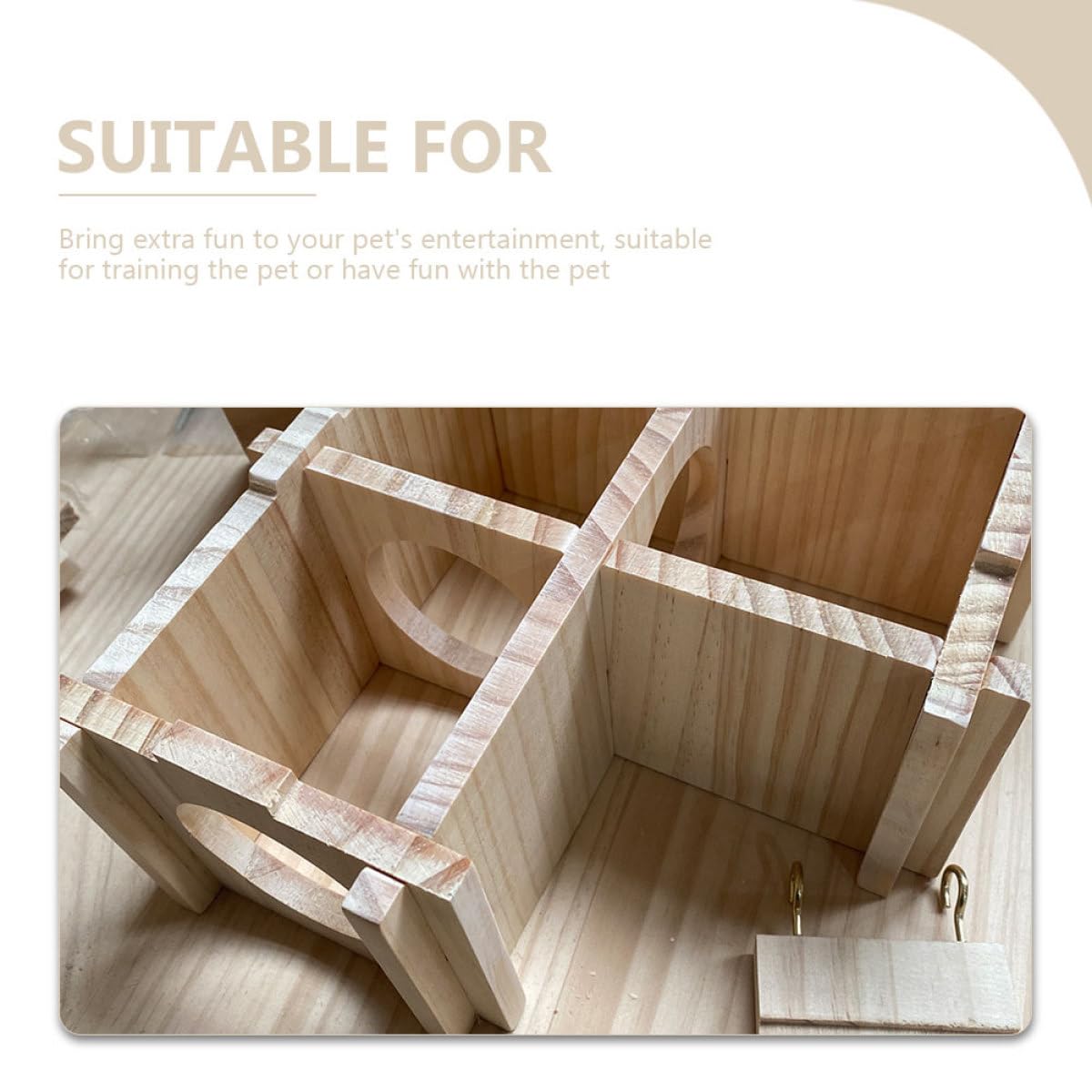 SOIMISS Cabaña de Hámster y Refugio para Roedores en Madera Natural Escalera y Cabina Modular Adecuado para Escape y Pintura DIY Apto para Roedores Pequeños como Hámsteres Jerbos y Ratones