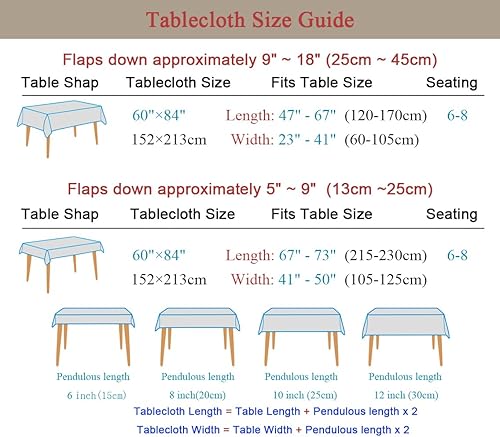 Miniatura 4 de Mantel rectangular con estampado floral, 60 x 84 pulgadas, resistente a las manchas e impermeable, para cocina, comedor, interior, exterior,