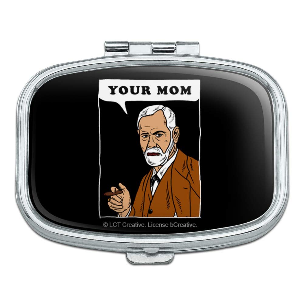 Your Mom Sigmund Freud Funny Humor Rectangle Pill Case Trinket Gift Box